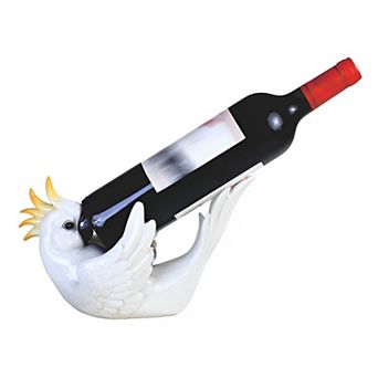 FC Design 10.25"W White Parrot Wine Rack Bottle Holder Dining Room Decoration Figurine