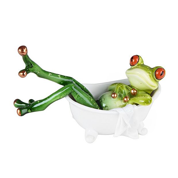 FC Design 6W Frog in Bath Tub Statue Funny Animal Decoration