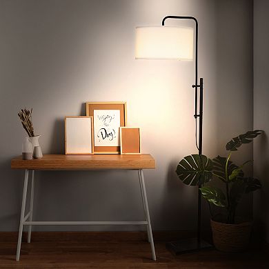 Brightech Leo LED Floor Lamp, Mid-Century Modern Standing Contemporary Lamp with Heavy Base - Black