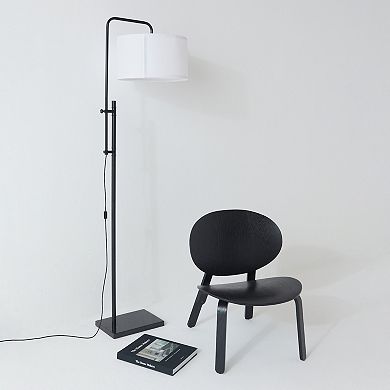 Brightech Leo LED Floor Lamp, Mid-Century Modern Standing Contemporary Lamp with Heavy Base - Black