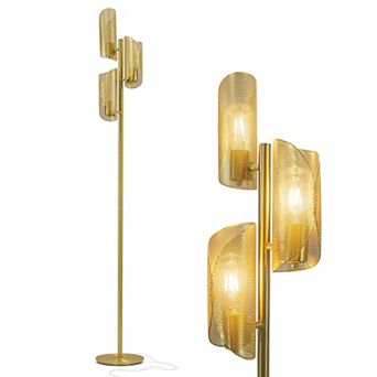 Brightech Lyra 71" Modern Tree Led Floor Lamp With Metal Cage Shades