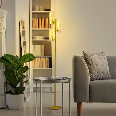 Brightech Lyra 71" Modern Tree Led Floor Lamp With Metal Cage Shades