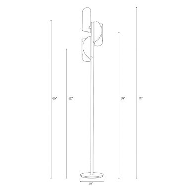 Brightech Lyra 71" Modern Tree Led Floor Lamp With Metal Cage Shades