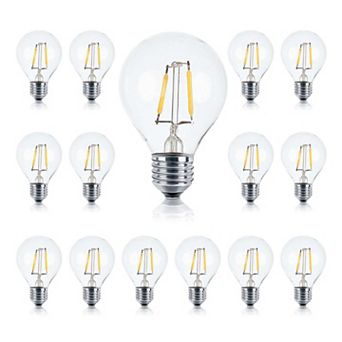 Brightech 15 Pack Bulbs - G40 Edison Bulb, 1 watt 2700k Soft White Hue