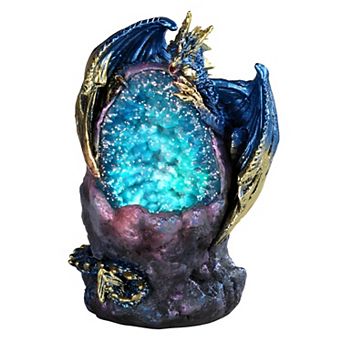 FC Design 5"H Blue Dragon with LED Blue/Purple Faux Crystal Stone Statue Fantasy Decoration Figurine Home Room Decor