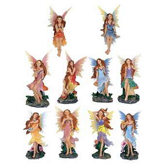 FC Design 10 pc Mini Fairy with Multi Poses 4"H Miniature Fairy Fantasy Decoration Figurine Set Home Room Decor