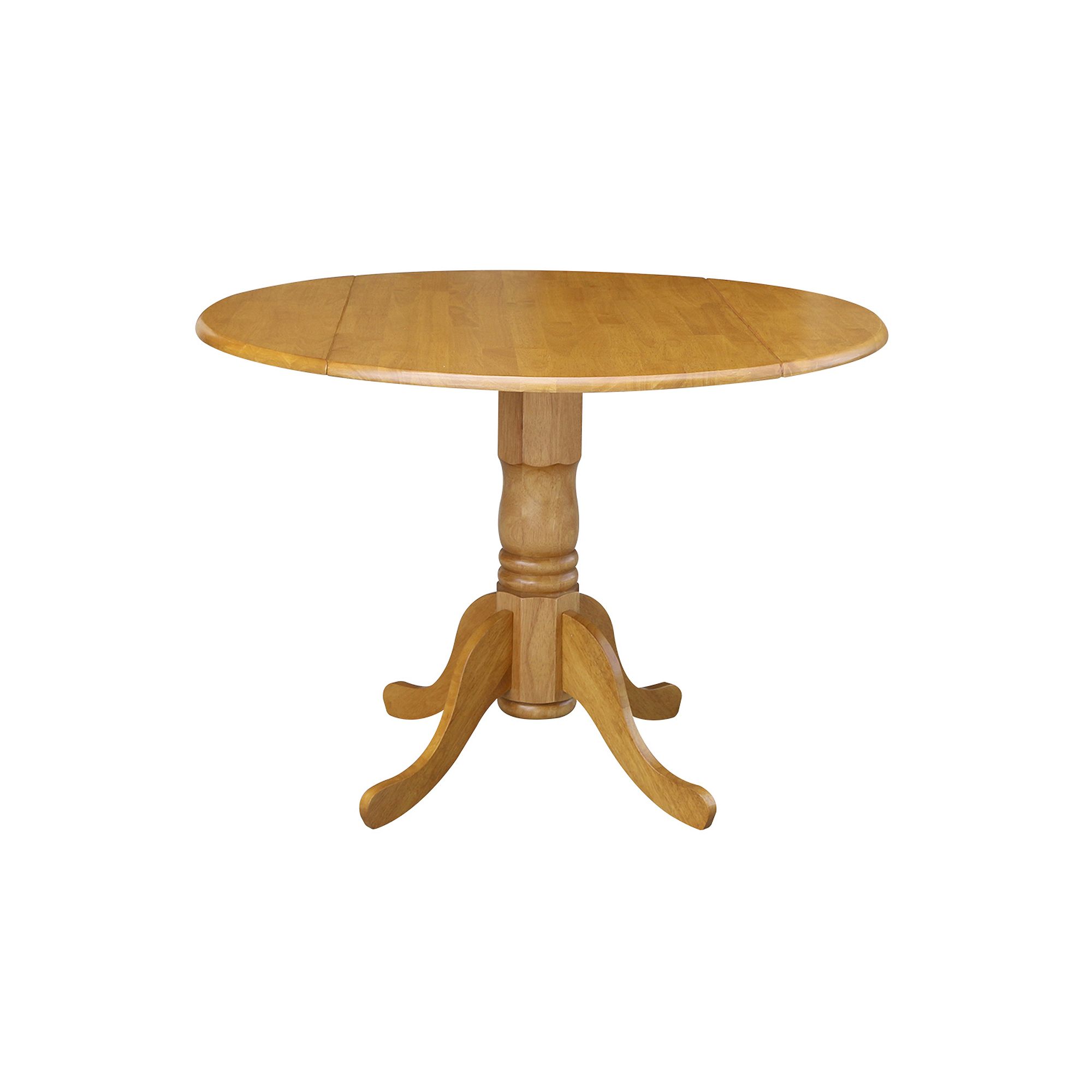 International Concepts 42 Round Dual Drop Leaf Pedestal Table - Hickory/