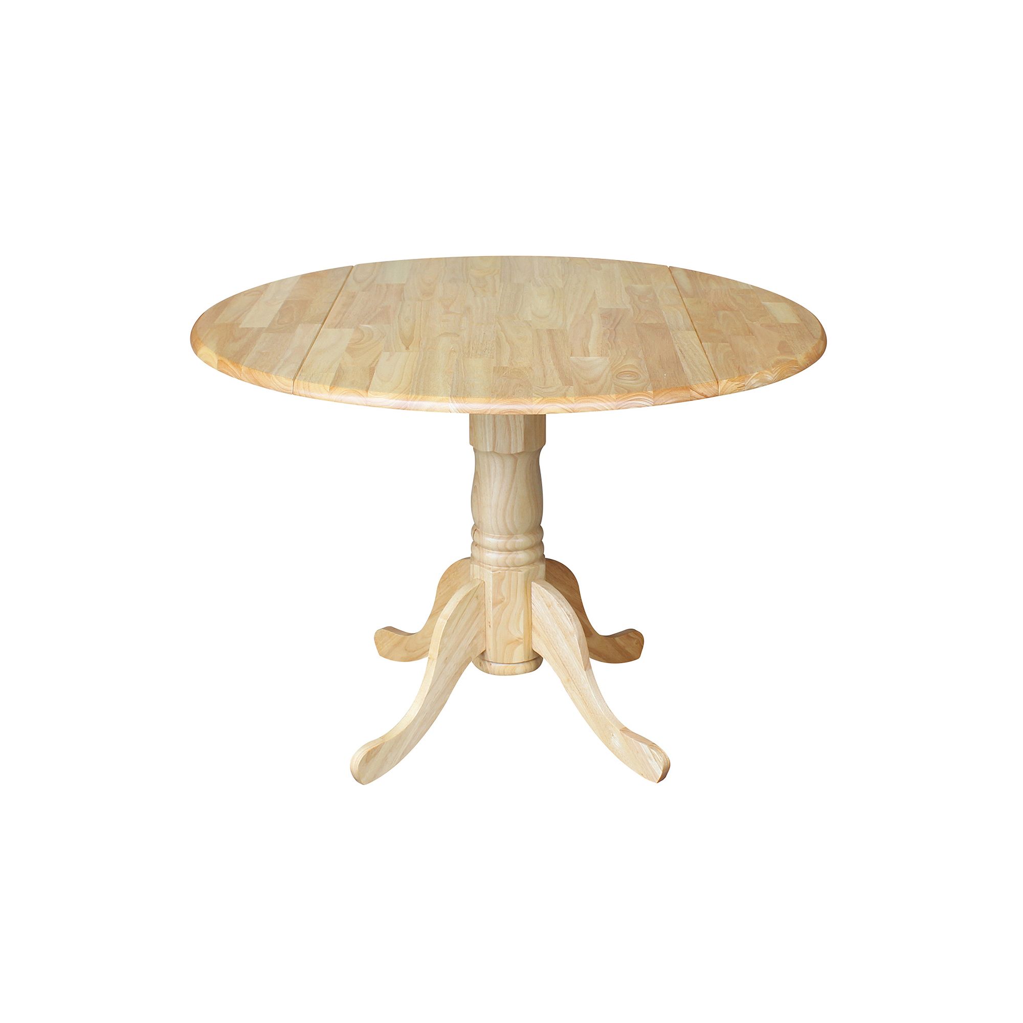 International Concepts 42 Round Dual Drop Leaf Pedestal Table - Hickory/