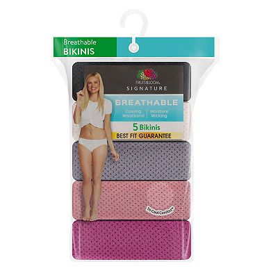 Women's Fruit of the Loom® Signature Breathable 5-pack Micro-Mesh Bikini Panty 5DBMBKK