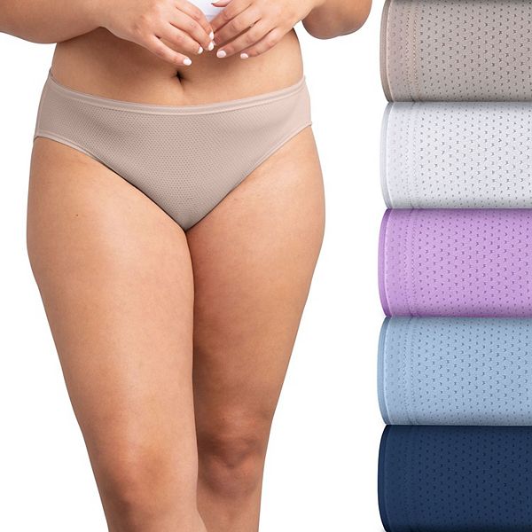 Fit For Me Women's Plus Breathable Micro-Mesh Brief Underwear, 6-Pack