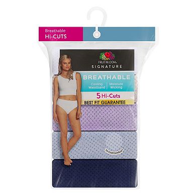 Women's Fruit of the Loom® Signature 5-pack Breathable Micro-Mesh High-Cut Panty 5DBMHCK