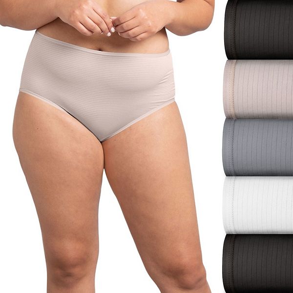 Women's Fruit of the Loom® Signature 5-pack Breathable Cooling Stripes Brief  Panty 5DBCSBRK