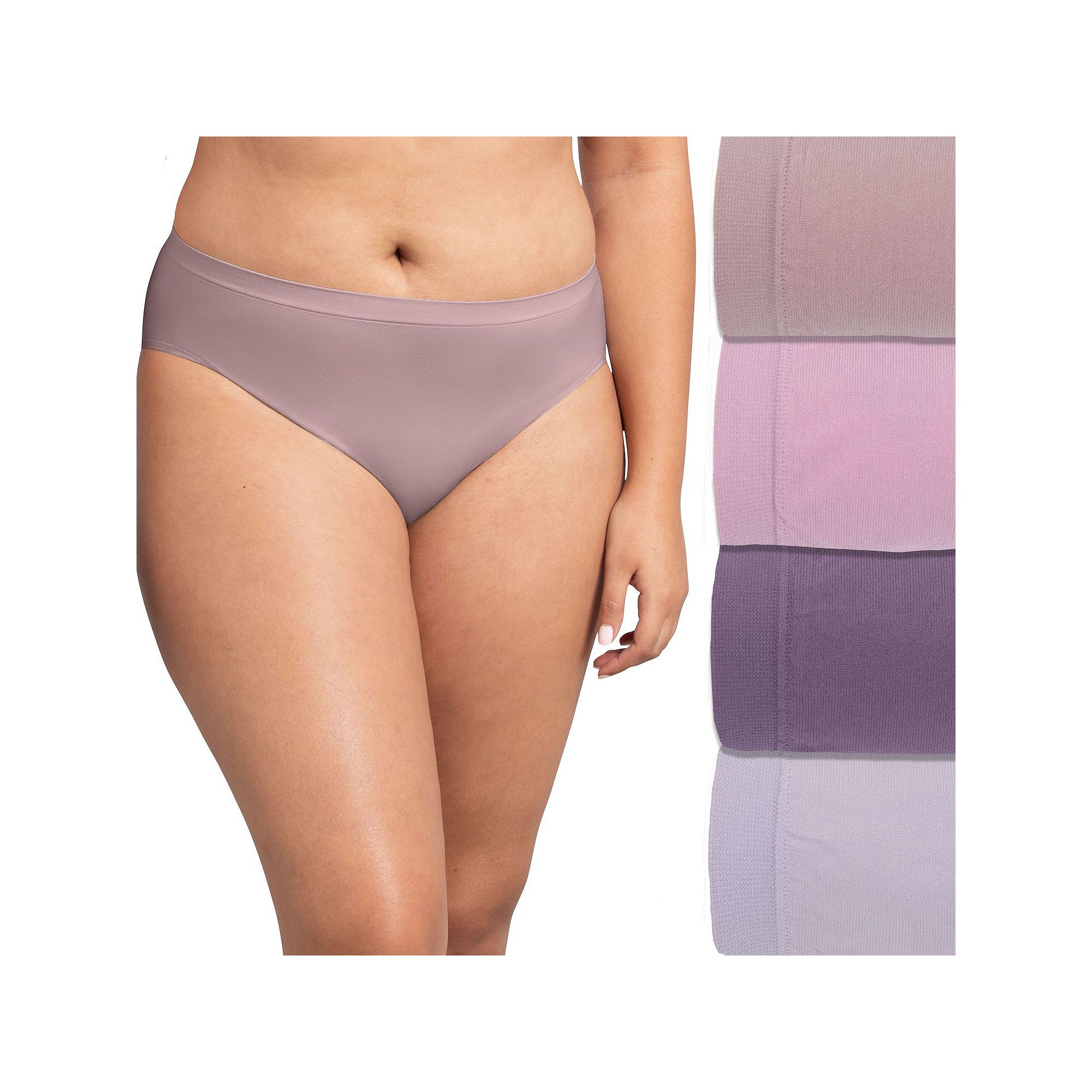 Womens Fruit of the Loom® Signature Seamless 4-pack Soft Hi-Cut Panty Set