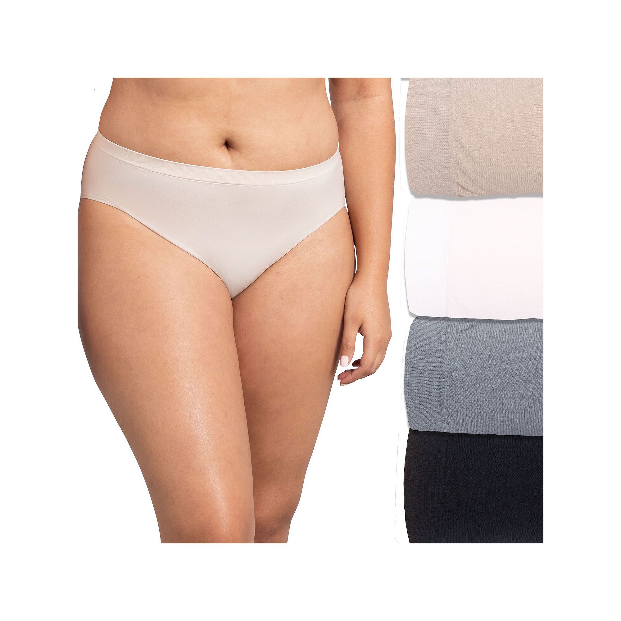 Womens Fruit of the Loom® Signature Seamless 4-pack Soft Hi-Cut Panty Set