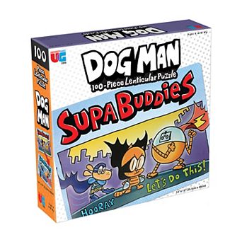 University Games Dog Man Supa Buddies Lenticular Jigsaw Puzzle: 100 pc