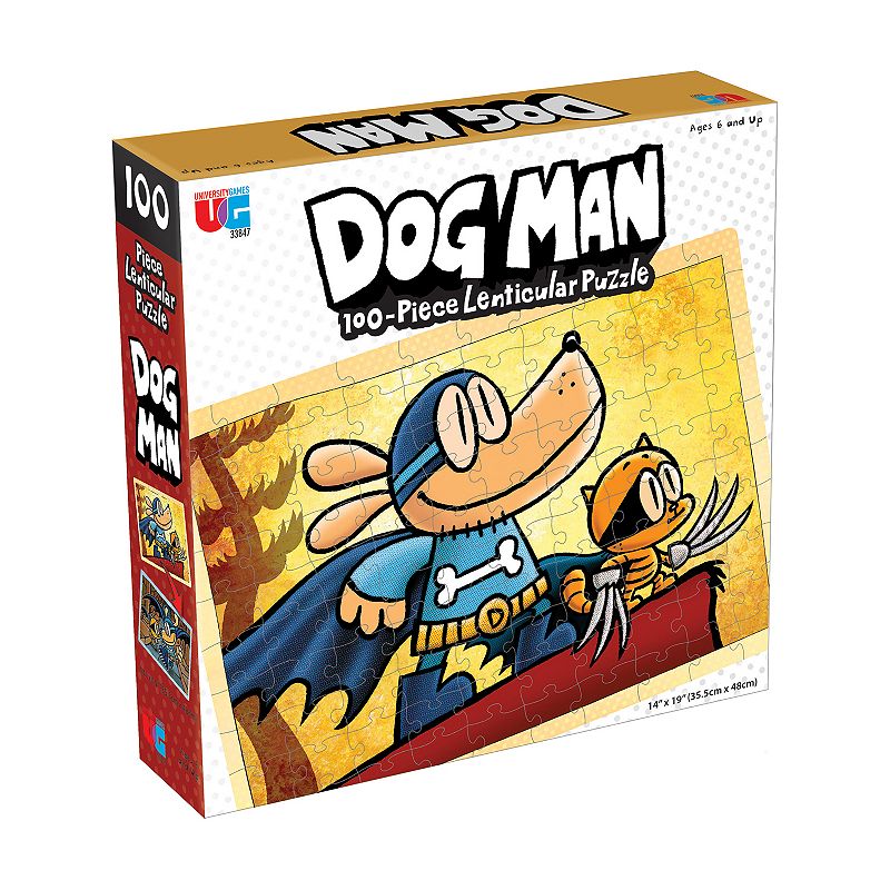 University Games Dog Man Adventures Lenticular Jigsaw Puzzle: 100 Pcs, Mult