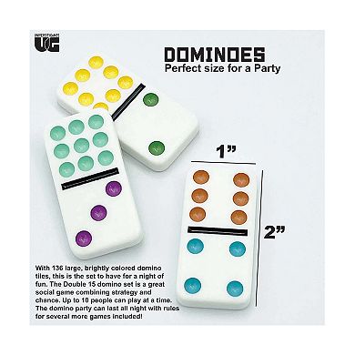 University Games Double 15 Party Dominoes