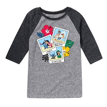 Disney's Lilo & Stitch Boys 8-20 My Family Raglan Tee