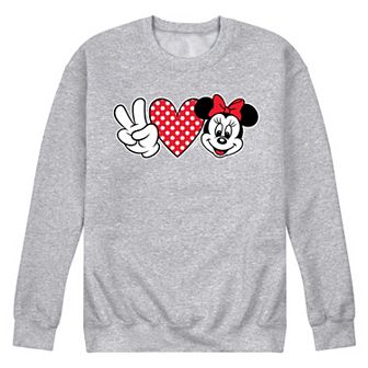 Disney's Minnie Mouse Men's Peace Love Minnie Fleece Sweatshirt