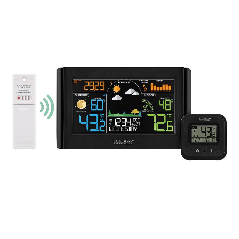 La Crosse Technology Color Weather Station with Bonus Display, Black
