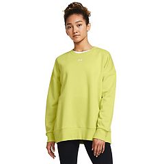 Under Armour Women's Under Armour Essential Fleece Oversized Hoodie Lime  Yellow / White S