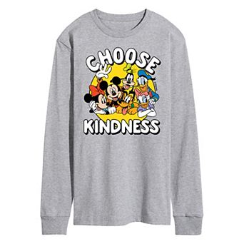 Disney's Mickey Mouse & Friends Men's Choose Kindness Long Sleeve Graphic Tee
