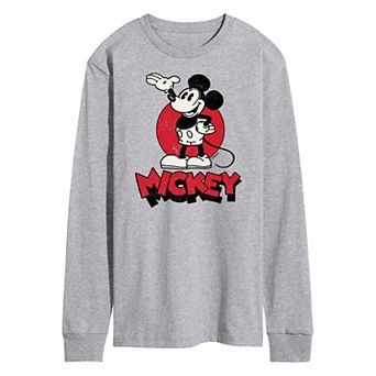Disney's Mickey Mouse Men's Heritage Long Sleeve Graphic Tee