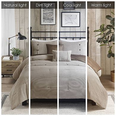 Madison Park Lennox Antimicrobial 5-Piece Corduroy Comforter Set with Pillows