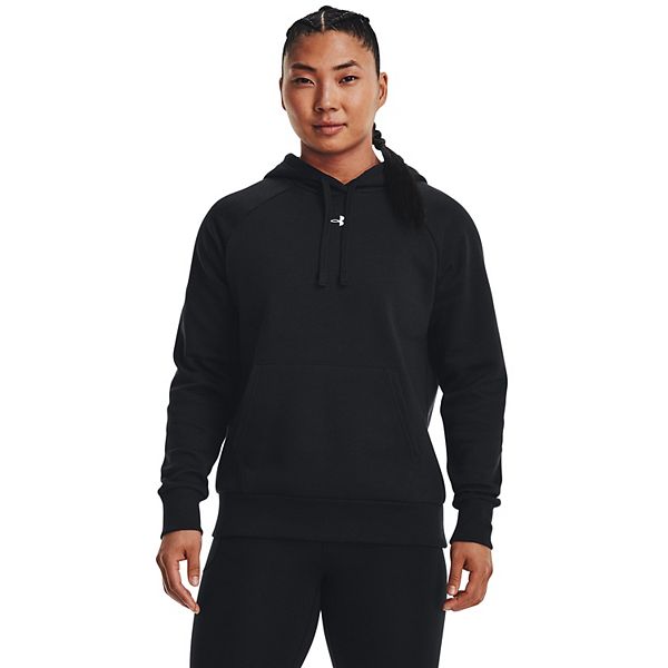 Women's Under Armour Rival Fleece Hoodie - Black White (X LARGE)