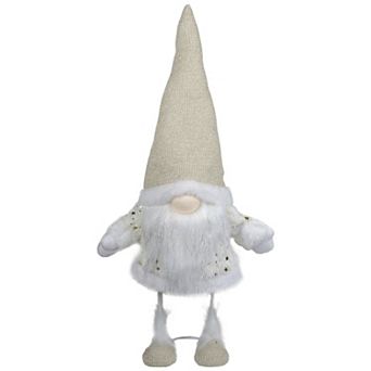 17" Ivory and Gold Christmas Gnome Tabletop Decoration