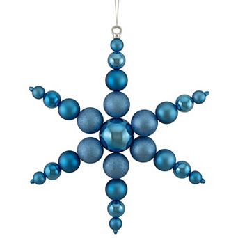 18" Blue 3-Finish Snowflake Commercial Christmas Ornament