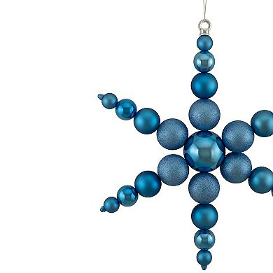 18" Blue 3-Finish Snowflake Commercial Christmas Ornament
