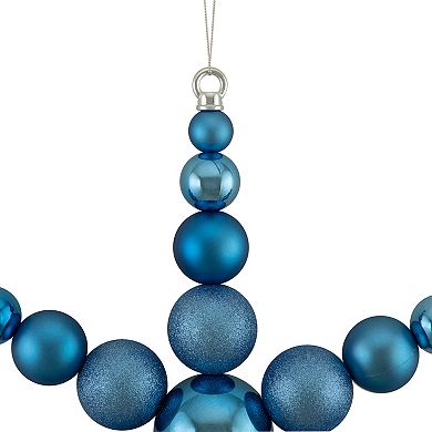 18" Blue 3-Finish Snowflake Commercial Christmas Ornament