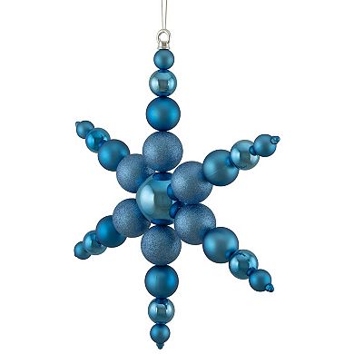 18" Blue 3-Finish Snowflake Commercial Christmas Ornament