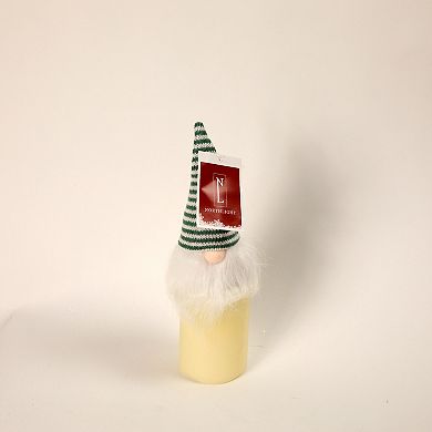 5.5" Green and White Striped Knit Gnome Christmas Figure