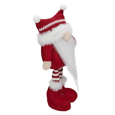 12.5" Red and White Standing Tabletop Christmas Gnome Figure