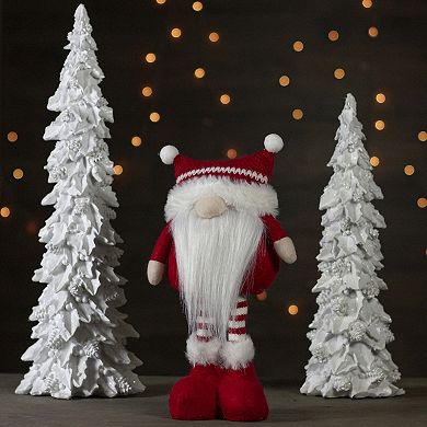 12.5" Red and White Standing Tabletop Christmas Gnome Figure