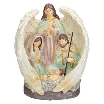 11.25” Holy Family and Angel Christmas Nativity Decoration