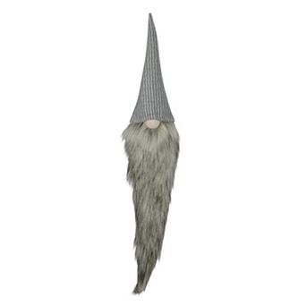 30" Gray and White Traditional Hanging Christmas Gnome Decoration