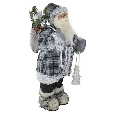 2' Standing Santa Christmas Figure Carrying a Lantern