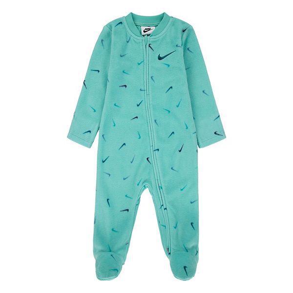Baby Nike Fleece Swoosh Logo Sleep & Play One Piece Pajamas