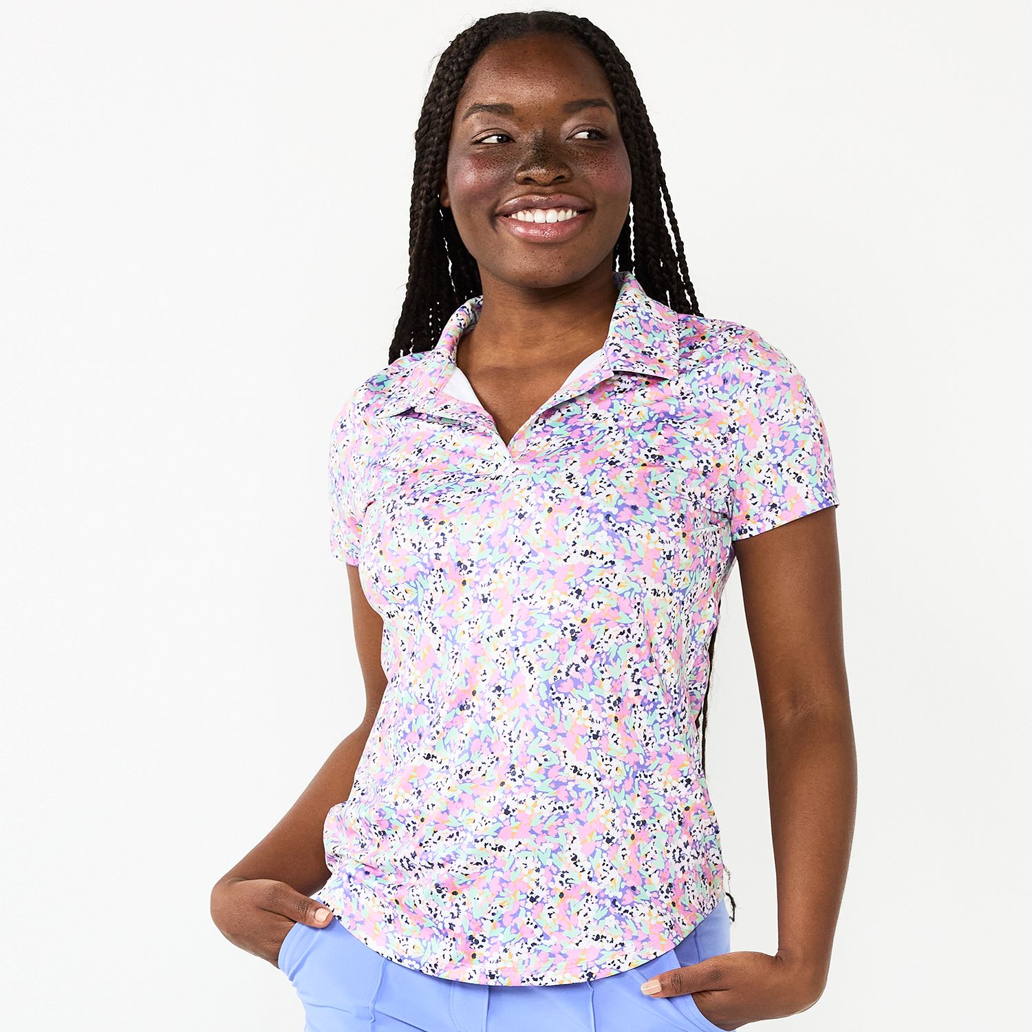 floral polo women