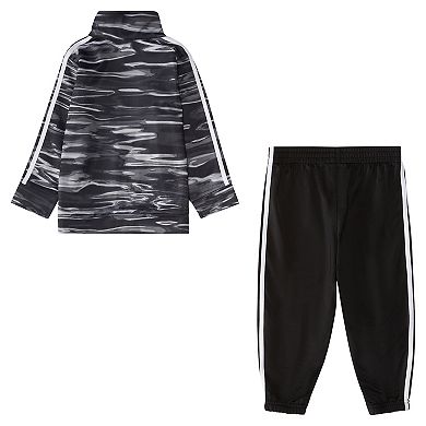 Toddler Boy adidas Tricot Allover Print Jacket & Jogger Pants Set