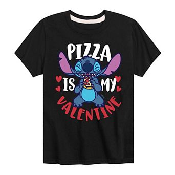 Disney's Lilo & Stitch Boys 8-20 Pizza Valentine Graphic Tee