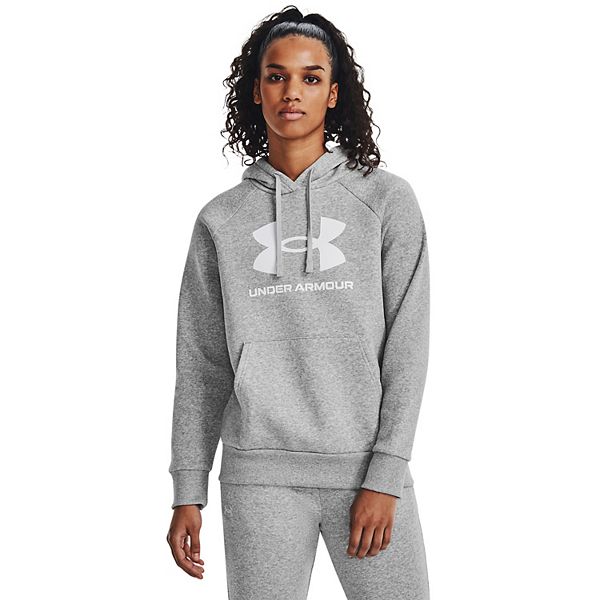 Women's Under Armour Rival Fleece Big Logo Hoodie - Mod Gray (X LARGE)