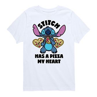 Disney's Lilo & Stitch Boys 8-20 Pizza My Heart Graphic Tee