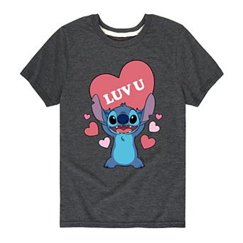 Disney's Lilo & Stitch Boys 8-20 Luv U Heart Graphic Tee