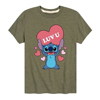 Disney's Lilo & Stitch Boys 8-20 Luv U Heart Graphic Tee