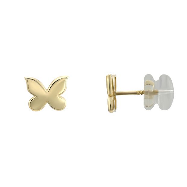 14k gold butterfly store stud earrings