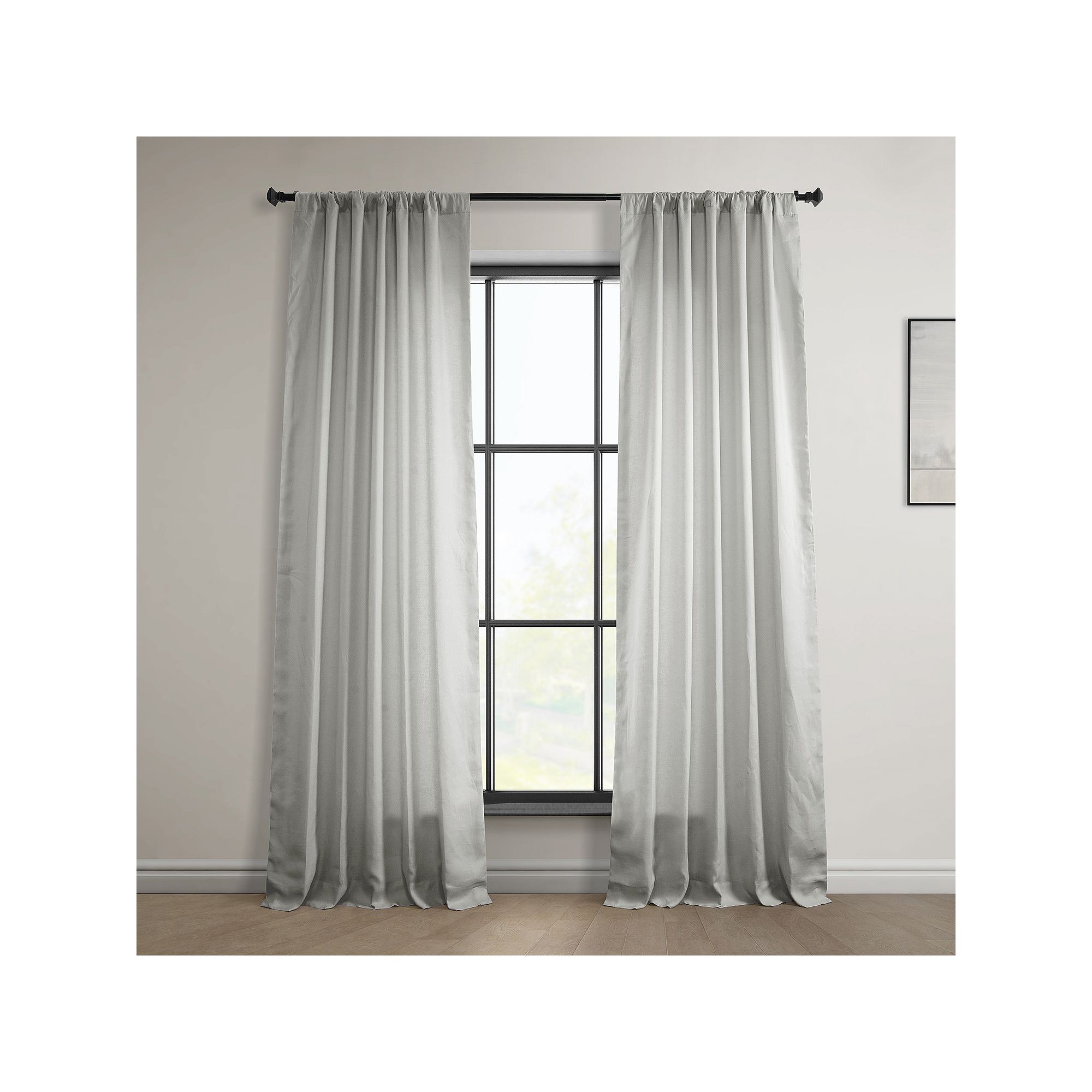 EFF Euro Linen Window Curtain Panel, Light Greige